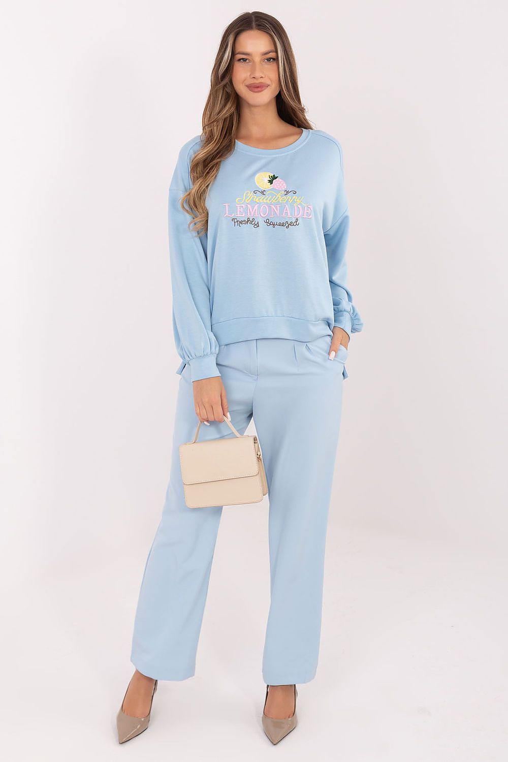   Bluza Damska Model RV-BL-A1218.11P Light Blue - Rue Paris 