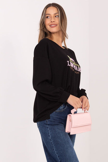   Bluza Damska Model RV-BL-A1218.11P Black - Rue Paris 