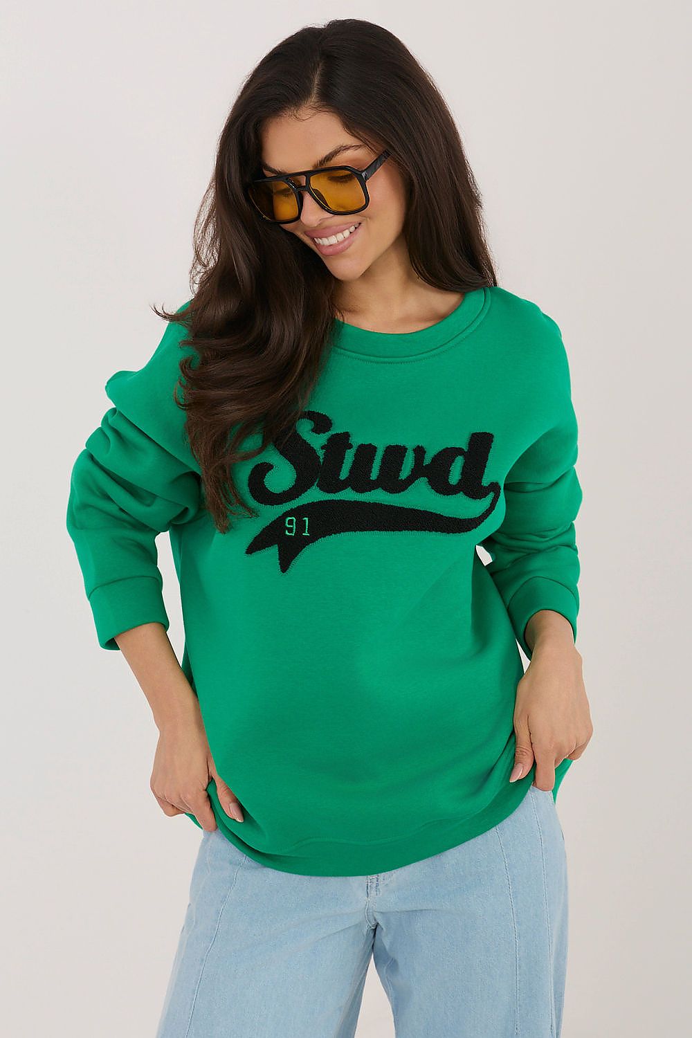   Bluza Damska Model RV-BL-A1080.47 Dark Green - Rue Paris 