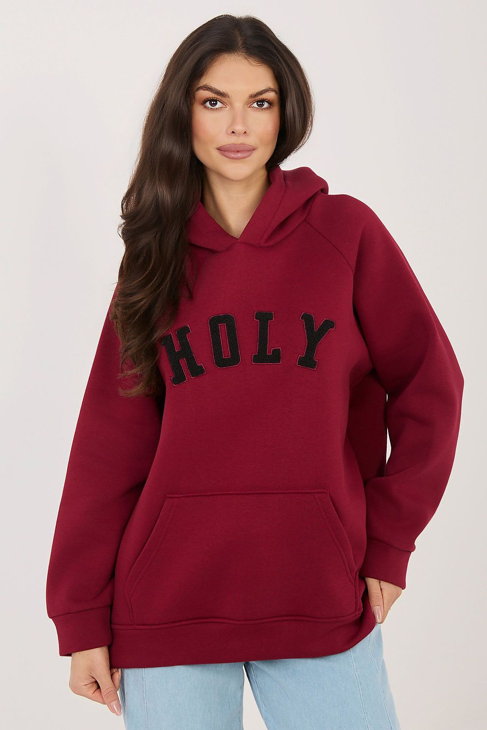   Bluza Damska Model RV-BL-A1082.10 Bordo - Rue Paris 