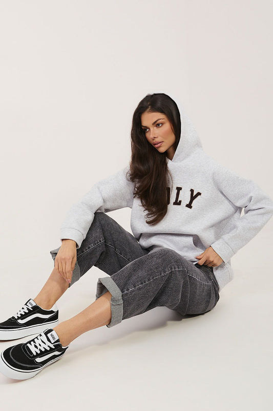   Bluza Damska Model RV-BL-A1082.24 Light Grey - Rue Paris 