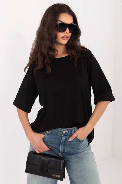   Tshirt Damski Model RV-BZ-A1230.12 Black - Rue Paris 