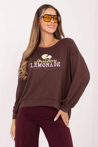   Bluza Damska Model RV-BL-A1218.11P Dark Brown - Rue Paris 