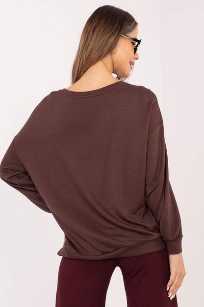   Bluza Damska Model RV-BL-A1218.11P Dark Brown - Rue Paris 