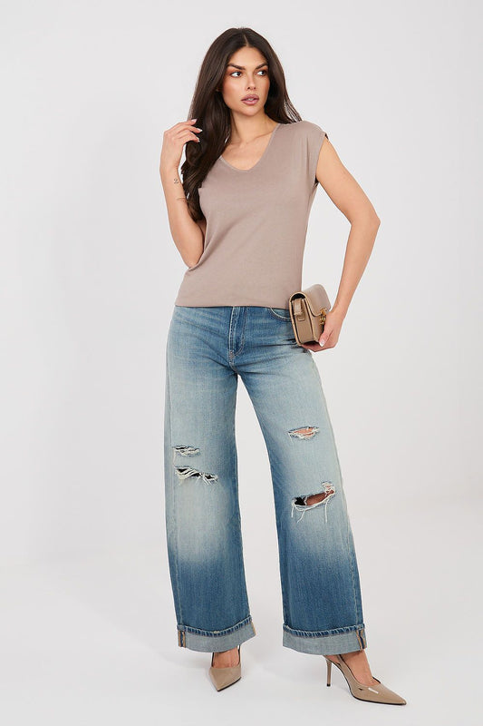   Tshirt Damski Model D12041AH02570C Dark Beige - Sublevel 