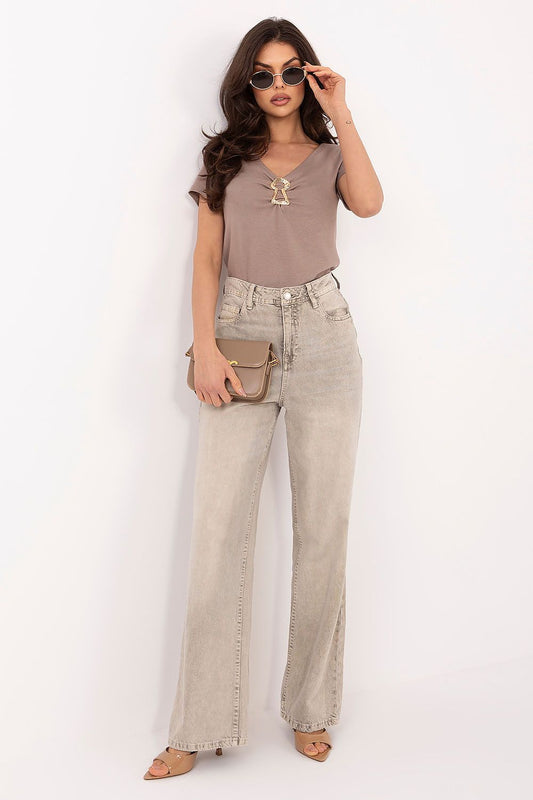  Bluzka Model IR-BZ-R2732.29 Dark Beige - Italy Moda 
