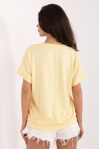   Bluzka Model RV-BZ-A1260.01 Light Yellow - Rue Paris 
