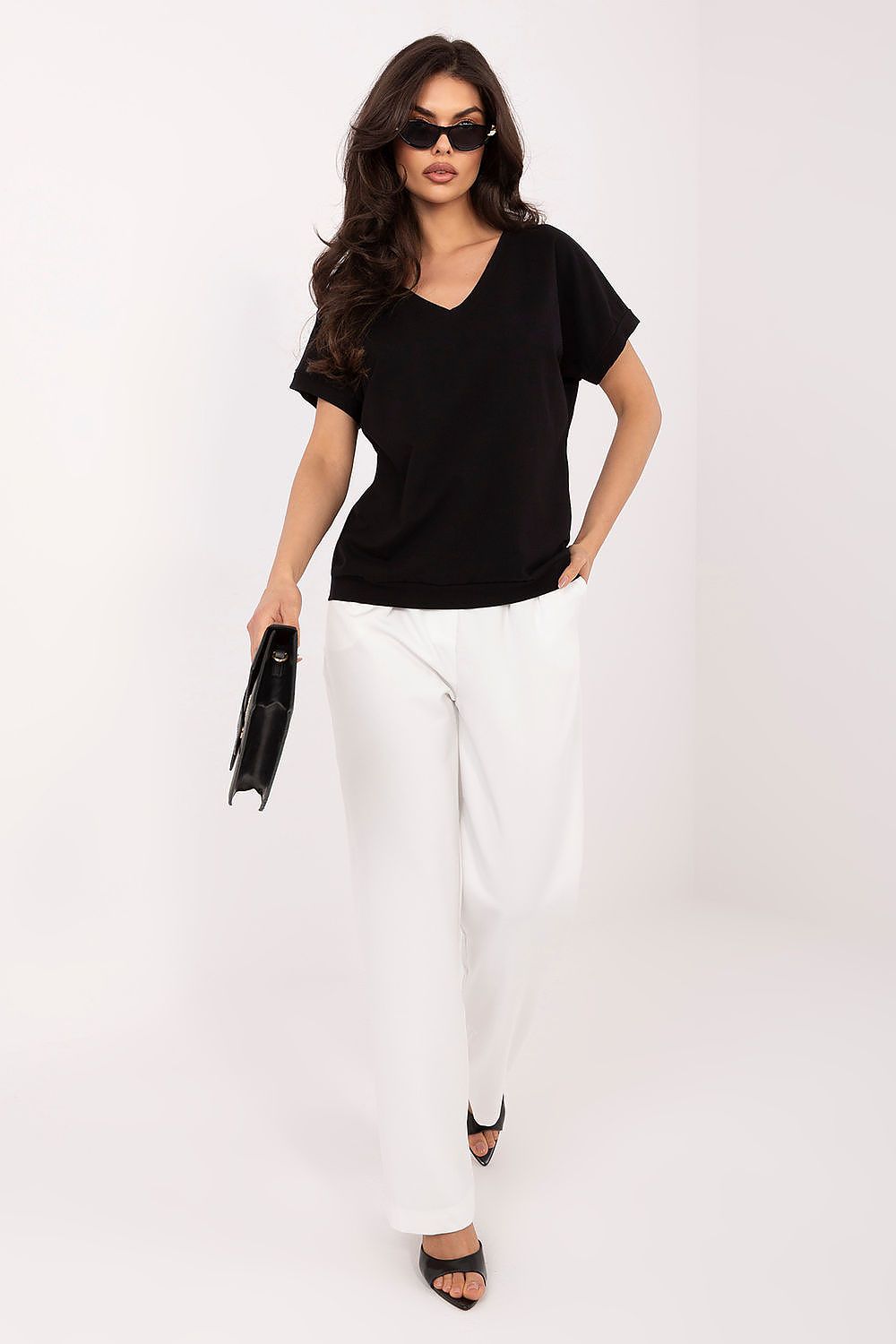   Bluzka Model RV-BZ-A1321.91 Black - Rue Paris 