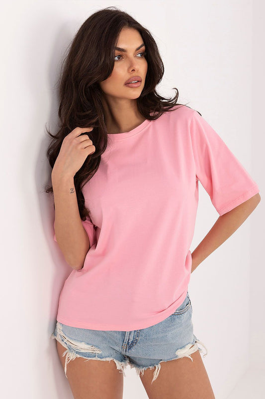   Tshirt Damski Model RV-TS-A1089.87 Light Pink - Rue Paris 