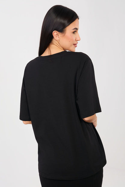   Tshirt Damski Model RV-TS-A1089.87 Black - Rue Paris 