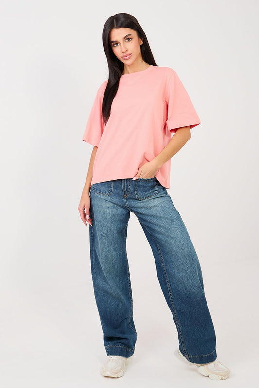  Tshirt Damski Model RV-TS-A1089.87 Brzoskwinia - Rue Paris 