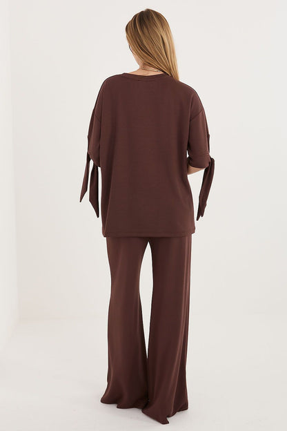  Spodnie Komplet Model RV-KMPL-A1238.50 Dark Brown - Relevance 