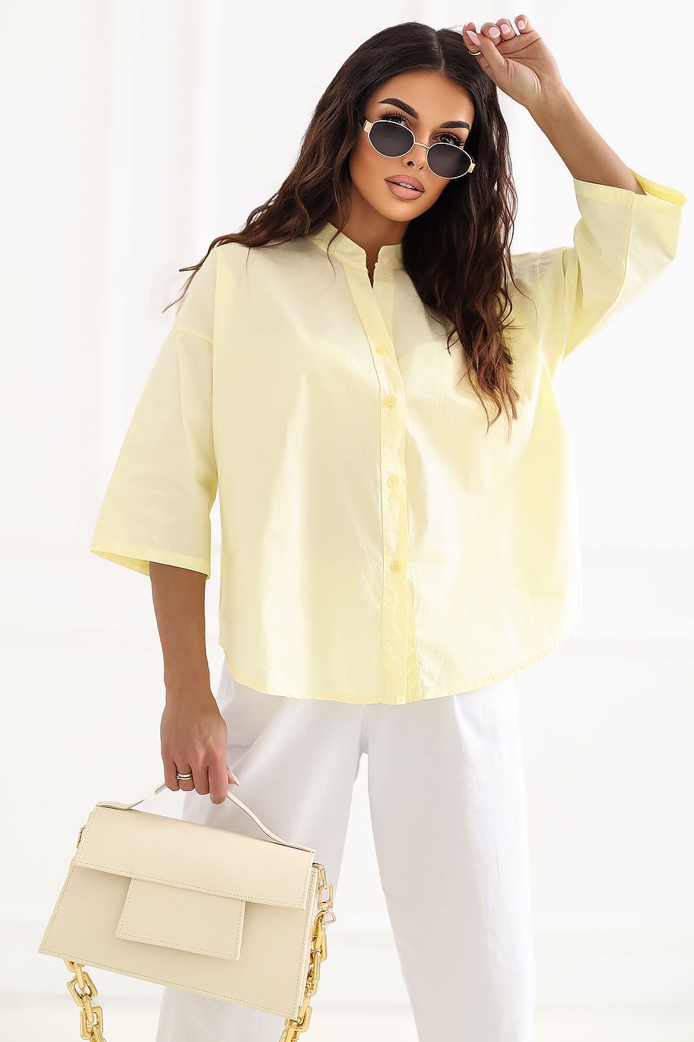   Koszula Damska Model IT-KS-97526.14 Light Yellow - Factory Price 