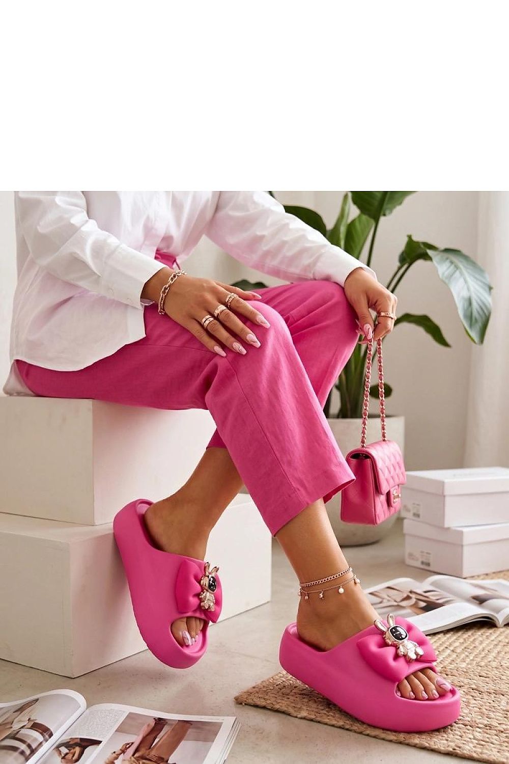  Sandał Klapki Model Nina 8005-1 Pink - Solea 