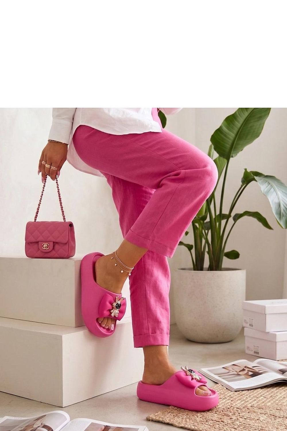  Sandał Klapki Model Nina 8005-1 Pink - Solea 
