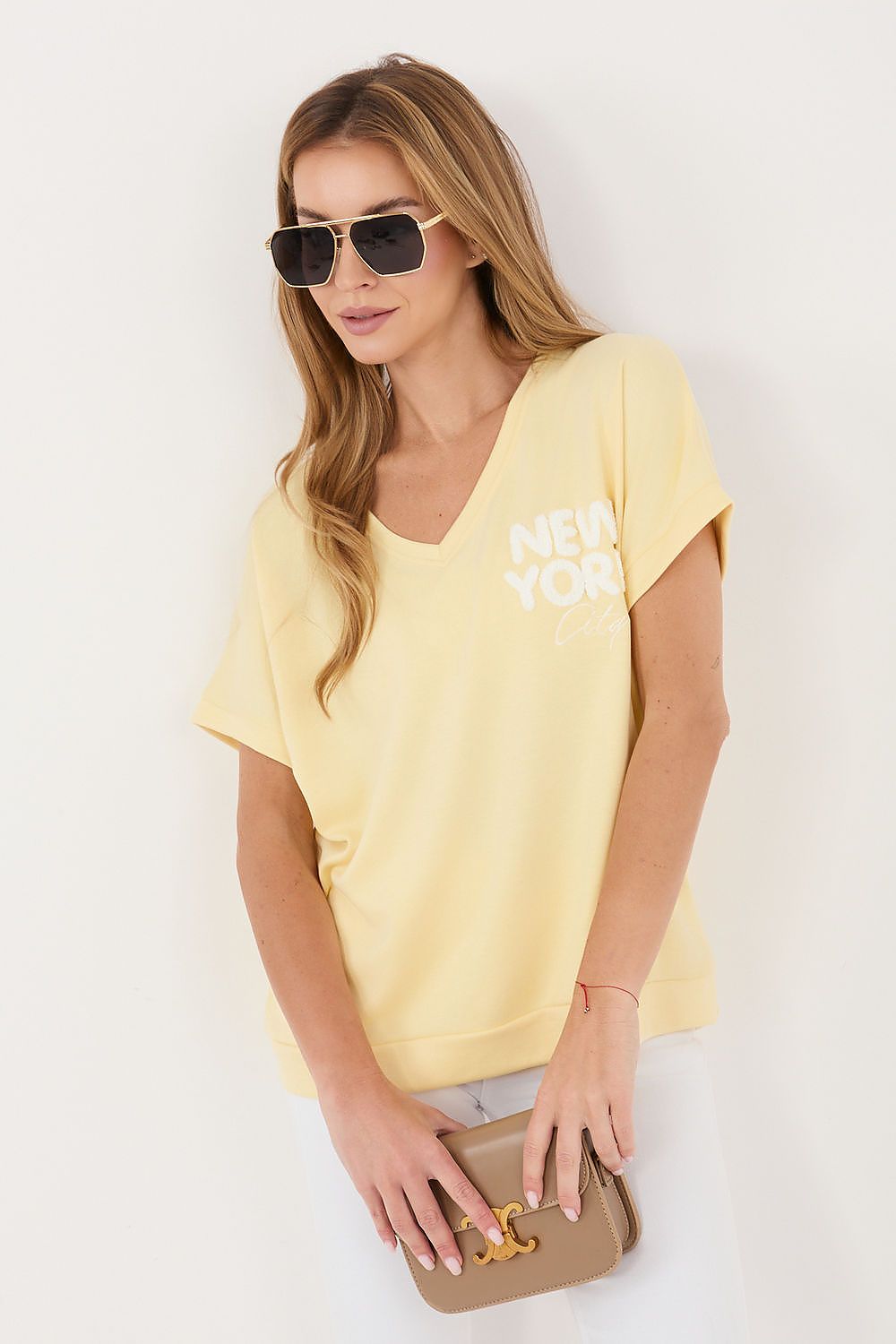   Bluzka Model RV-BZ-A1258.00 Light Yellow - Relevance 