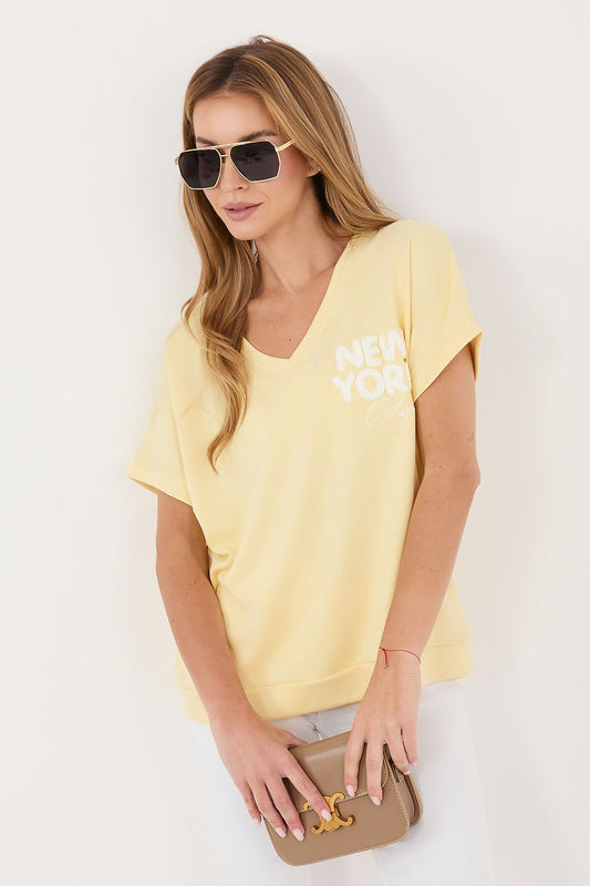   Bluzka Model RV-BZ-A1258.00 Light Yellow - Relevance 