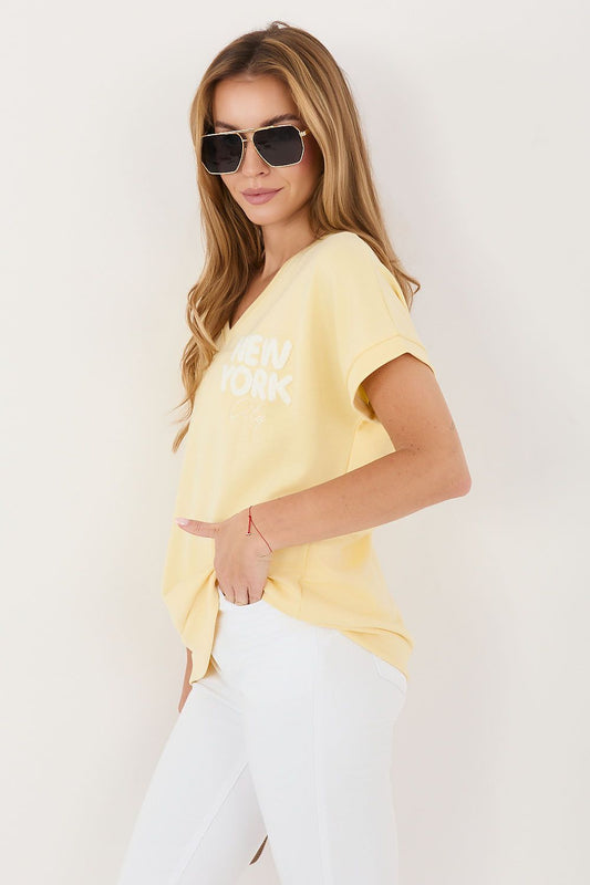   Bluzka Model RV-BZ-A1258.00 Light Yellow - Relevance 