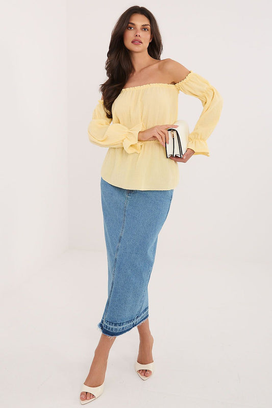   Bluzka Model MI-BZ-M682.92 Light Yellow - Italy Moda 