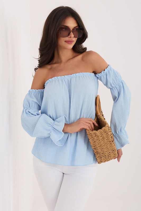   Bluzka Model MI-BZ-M682.92 Light Blue - Italy Moda 