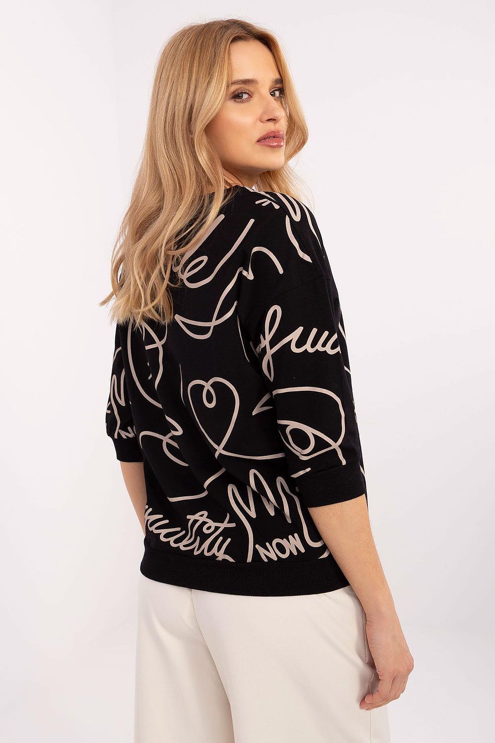   Bluzka Model RV-BZ-A267-1.58 Black - Rue Paris 