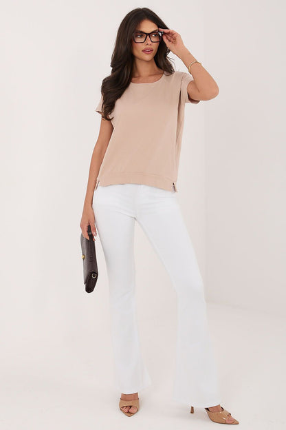   Bluzka Model RV-BZ-8837.67 Beige - Rue Paris 