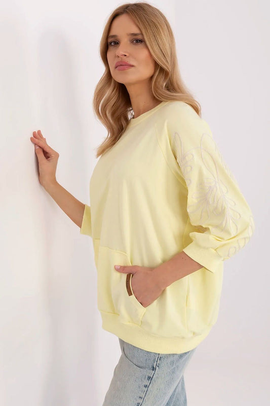   Bluza Damska Model RV-BL-A367-1.18P Light Yellow - Rue Paris 