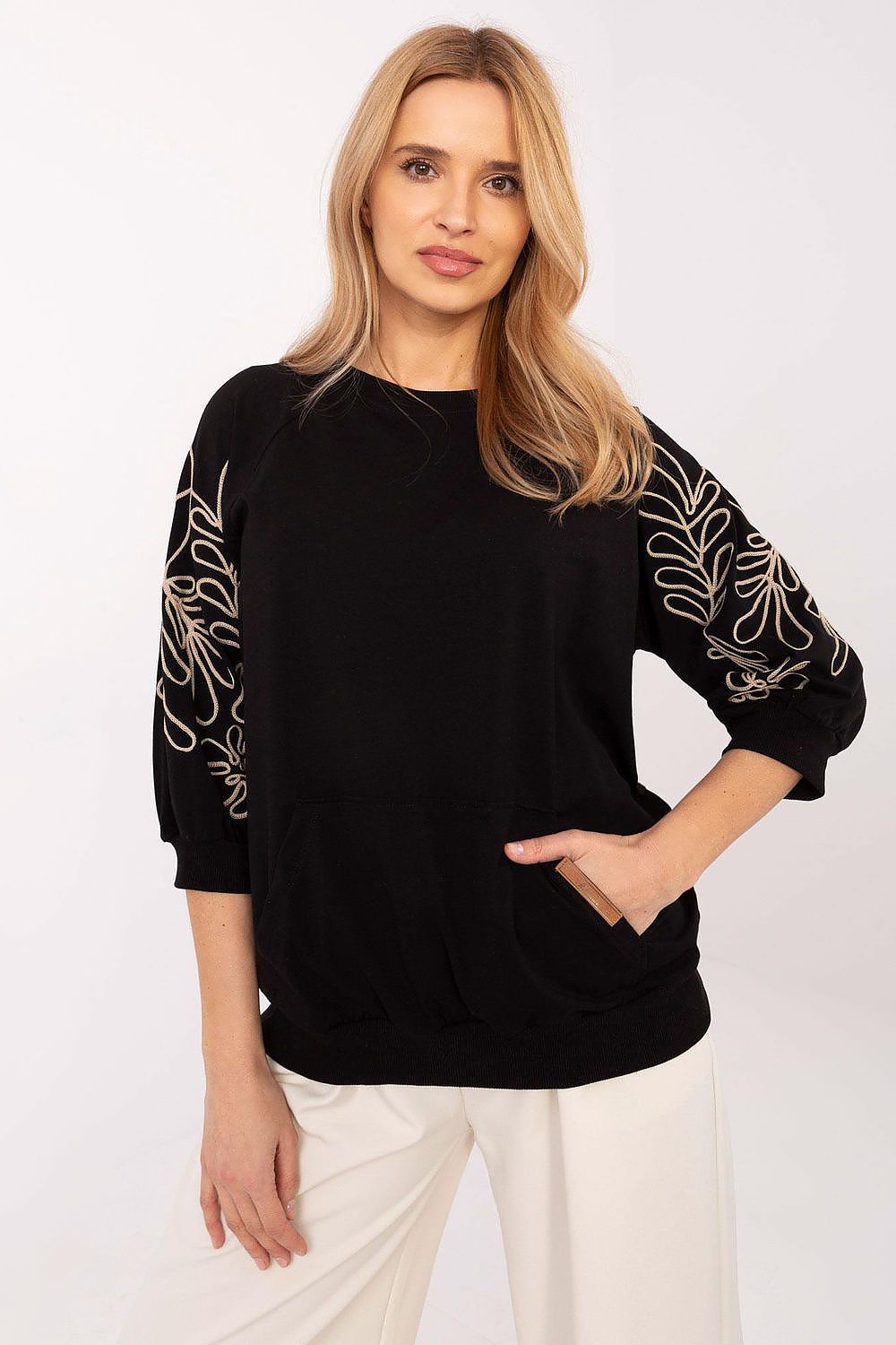   Bluza Damska Model RV-BL-A367-1.18P Black - Rue Paris 