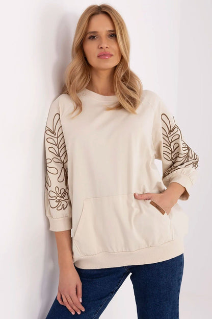   Bluza Damska Model RV-BL-A367-1.18P Light Beige - Rue Paris 