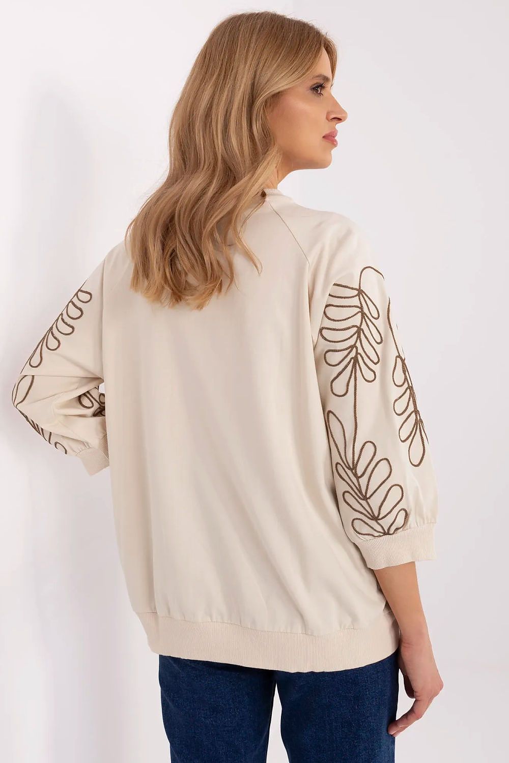   Bluza Damska Model RV-BL-A367-1.18P Light Beige - Rue Paris 