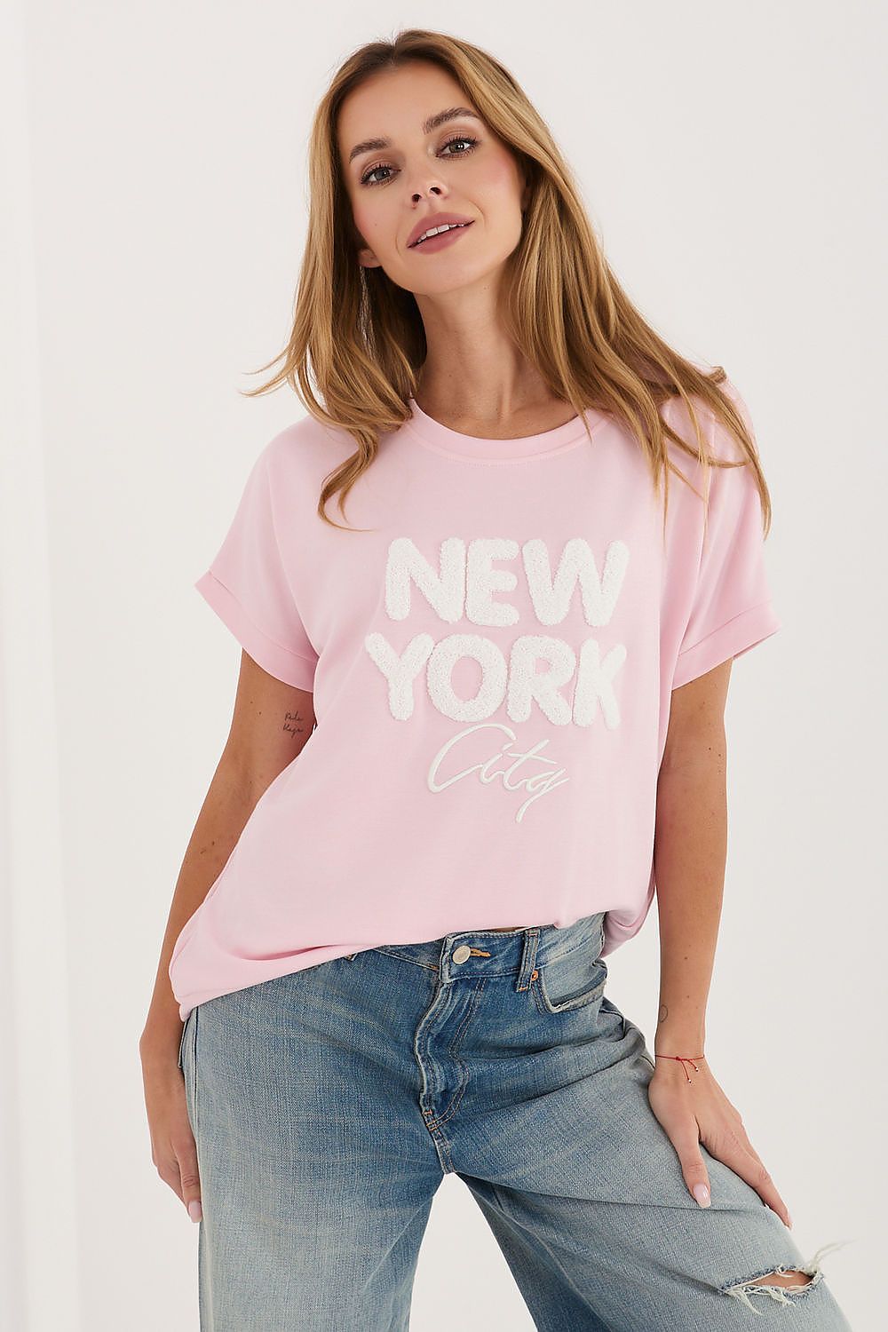   Bluzka Model RV-BZ-A1262.00 Light Pink - Rue Paris 
