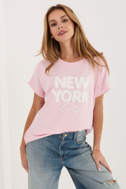   Bluzka Model RV-BZ-A1262.00 Light Pink - Rue Paris 