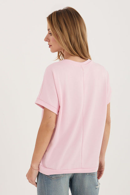  Bluzka Model RV-BZ-A1262.00 Light Pink - Rue Paris 