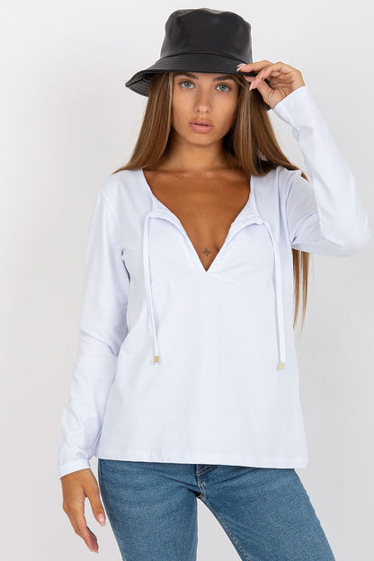   Bluzka Model RV-BZ-8055.35P White - Rue Paris 