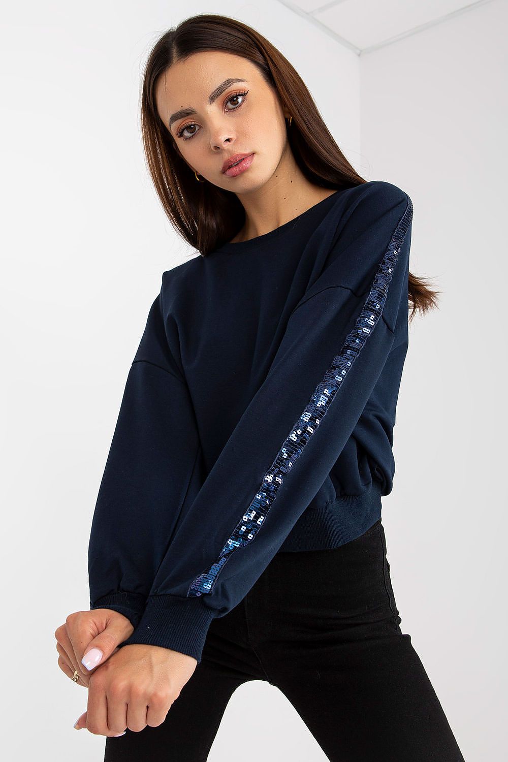   Bluza Damska Model RV-BL-8067.88 Navy - Rue Paris 