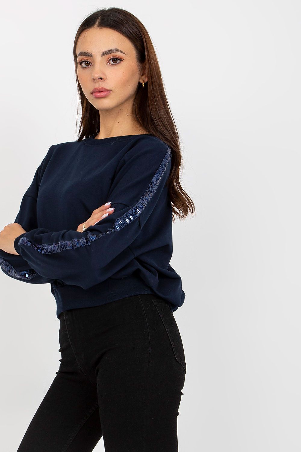   Bluza Damska Model RV-BL-8067.88 Navy - Rue Paris 