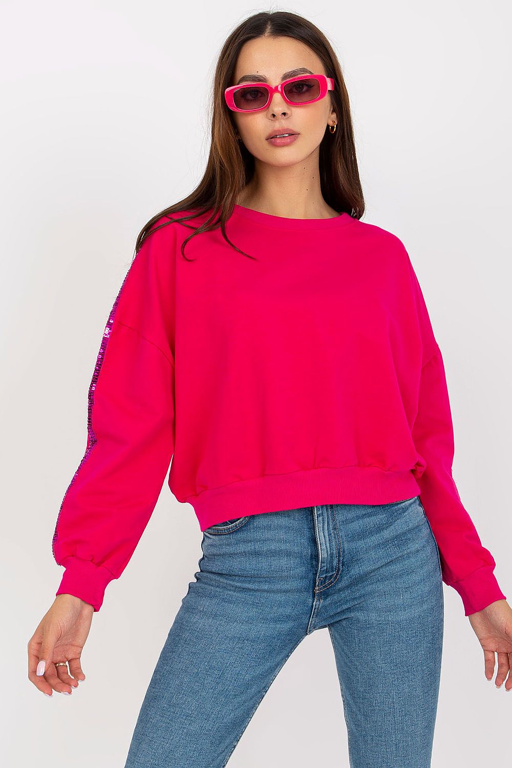   Bluza Damska Model RV-BL-8067.88 Fuksja - Rue Paris 