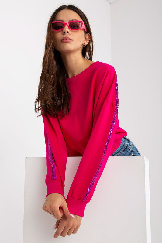   Bluza Damska Model RV-BL-8067.88 Fuksja - Rue Paris 