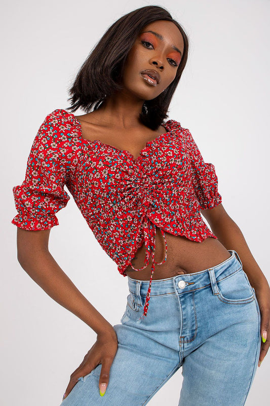   Bluzka Model RO-BZ-2516-13.11 Red - Rue Paris 
