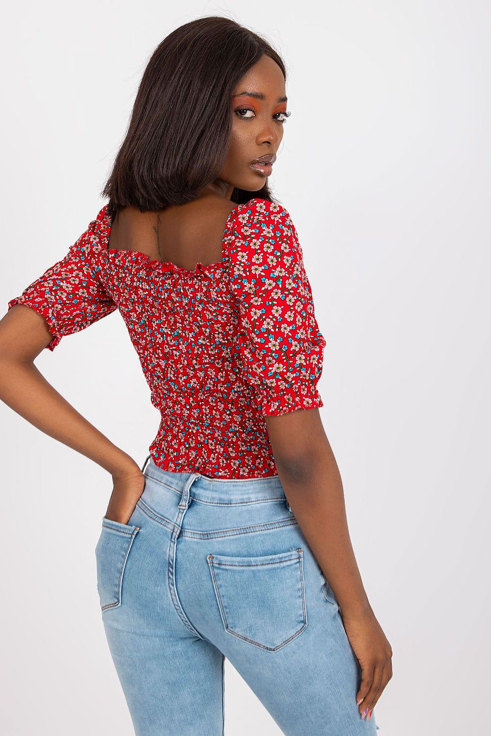   Bluzka Model RO-BZ-2516-13.11 Red - Rue Paris 