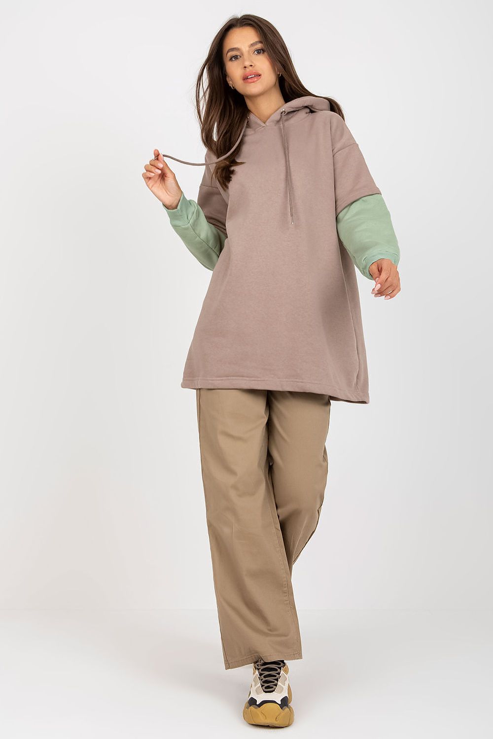   Bluza Damska Model RV-BL-8232.27X Dark Beige - Rue Paris 