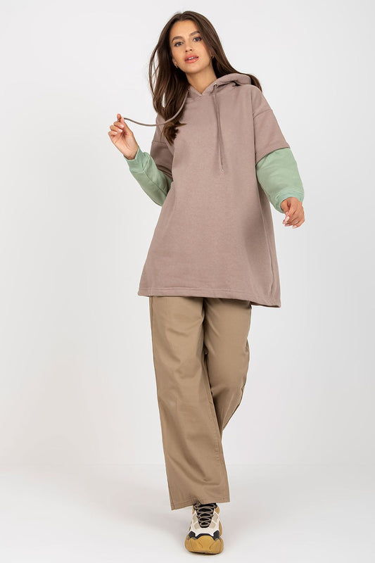   Bluza Damska Model RV-BL-8232.27X Dark Beige - Rue Paris 