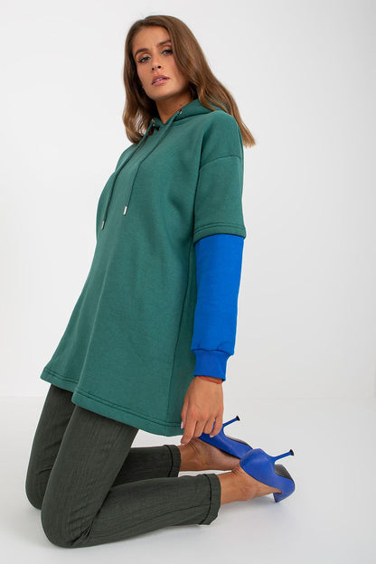   Bluza Damska Model RV-BL-8232.27X Dark Green - Rue Paris 
